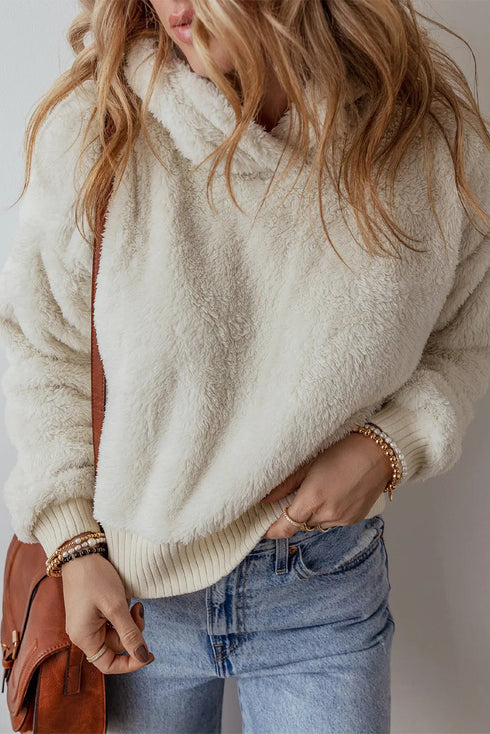 'Ulrika' Fuzzy Long Sleeve Hoodie - Celes Fashion